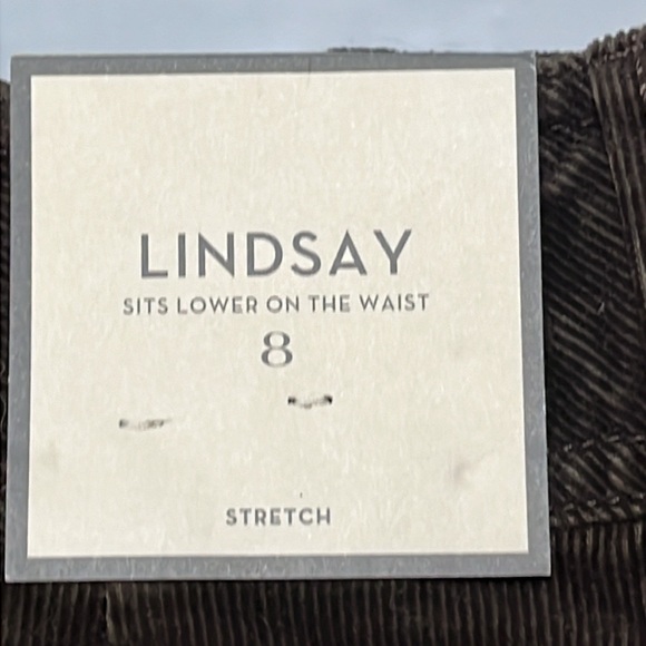 NEW Ann Taylor Lindsay BROWN corduroy capri PANTS sits lower on waist size 8 med - Picture 2 of 16